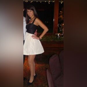 BCBGMaxAzria Black and Cream Mini Dress